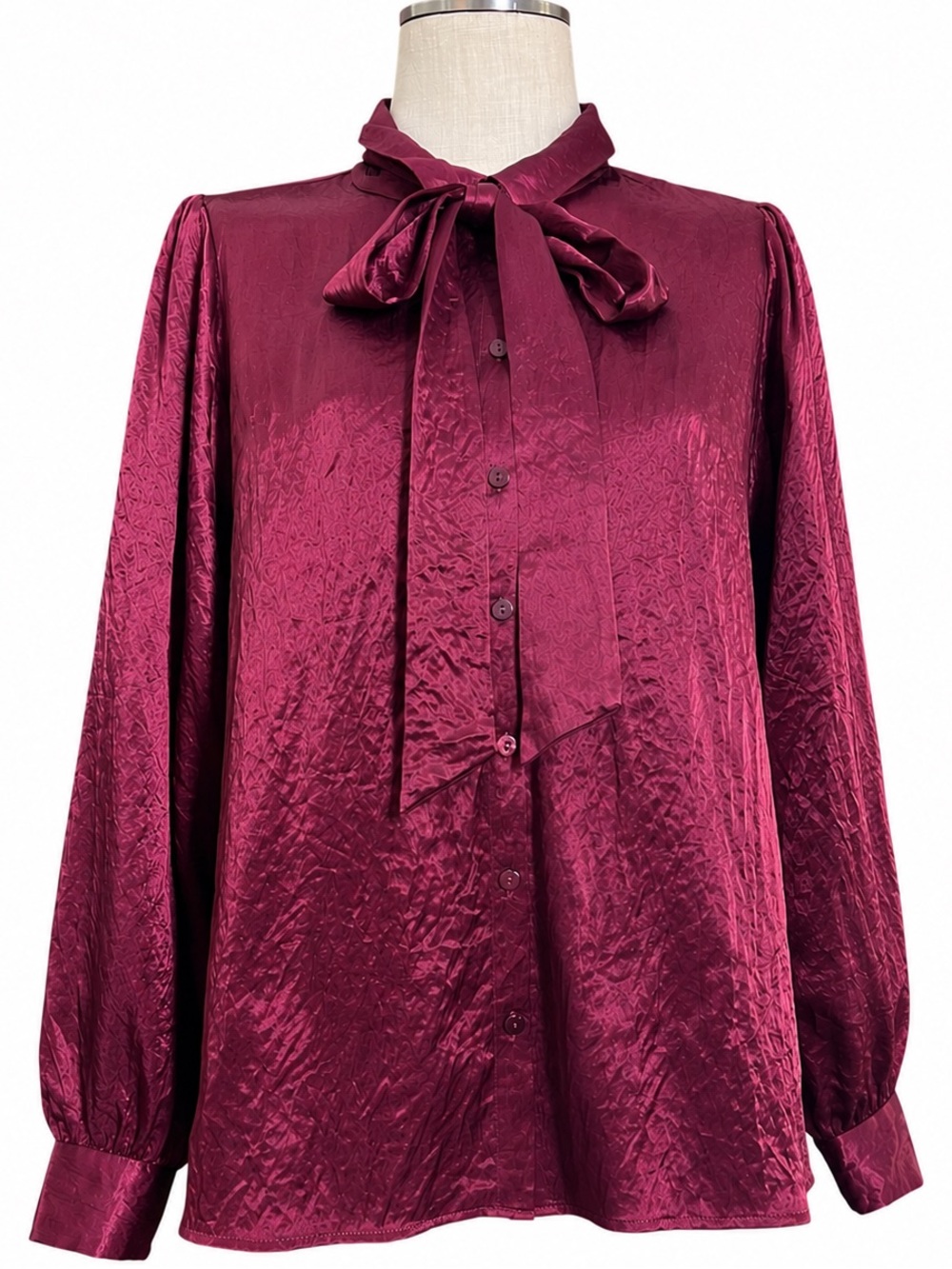 Esqualo Satin Bow Shirt 12 - Picture 1 of 16
